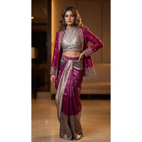 RANI - Blouse Draped Skirt and Blazer Set – Swarna by Sangisathi