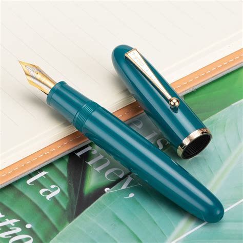 Buy Jinhao 9019 Dadao Fountain Pen Lake Blue Acrylic Gold Trim Pen, EF ...