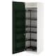 METOD high cabinet with pull-out larder, white/Havstorp deep green ...