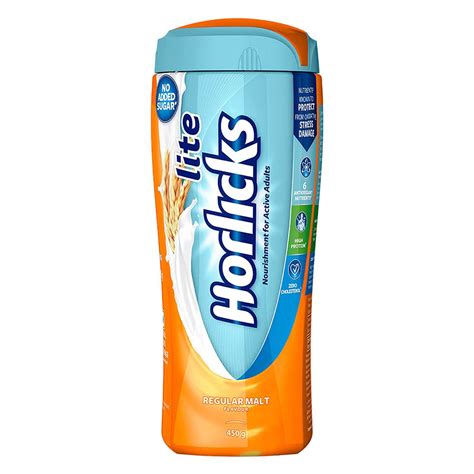 Buy Horlicks Lite Regular Malt Flavour Nutrition Powder 450 gm Refill ...
