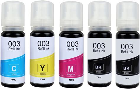 QUINK Refill Ink for Epson 003 Ink for L3110, L3150, L3250, L3252 L3101 ...