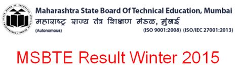 MSBTE Result Winter 2015 available @ www.msbte.com