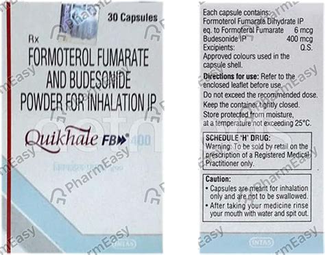 Quikhale Fb 400mcg Bottle Of 30 Inhalation Capsules: Uses, Side Effects ...
