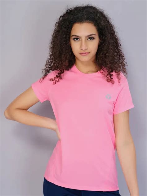 Women Slim Fit Crew Neck T-shirt with Techno Cool
