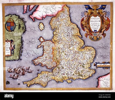 16th century Map of England and Wales Stock Photo - Alamy