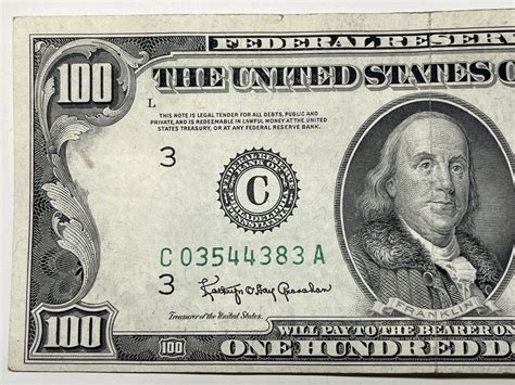 1950 D $100 Hundred Dollar Bill Federal Reserve Note Philadelphia ...