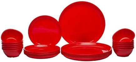 Gluman Round Plastic Dinner Set | Plastic Unbreakable Dinner Set | Big ...