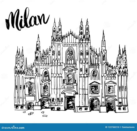 Duomo. Milan. Italy. Vector Illustration. | CartoonDealer.com #72173753