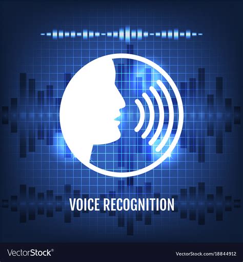 Voice recognition tech icon Royalty Free Vector Image