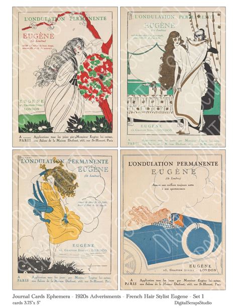 Vintage 1920s French Adverts Hair Stylist Eugene Junk - Etsy