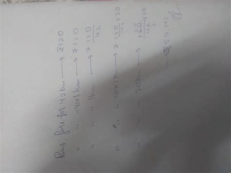 Bus fare for 42 km is RS 120. Find the fare for 20 km - Brainly.in