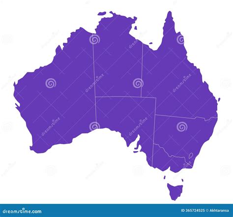 Australia Administrative Map. State Map Of Australia, Blank Map, Empty ...