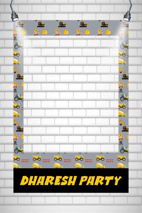 Construction Theme Personalized Photobooth | Party Supplies Products ...