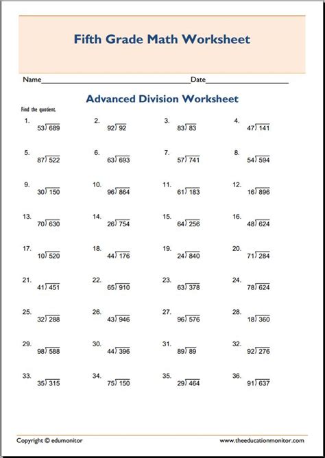 Image result for 4th Grade Division Problems