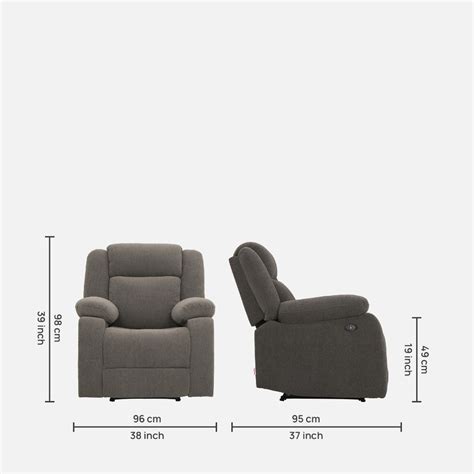 Avalon Motorized Electric Powered Grey Fabric Recliner May 04, 2025 ...