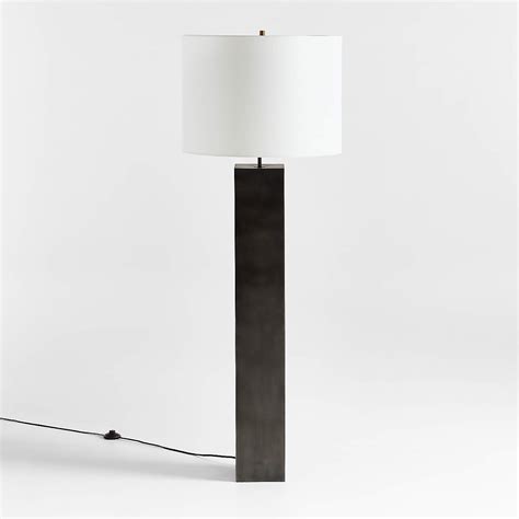 Folie Black Square Floor Lamp with Drum Shade + Reviews | Crate & Barrel