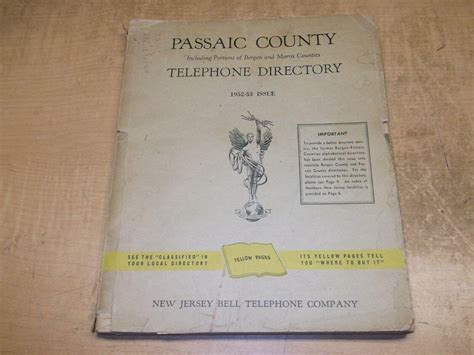 Vintage 1952-1953 Passaic County NJ Bell Phone Directory | #3877851410