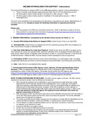 Fillable Online IWO - Instructions - The Administration for Children ...