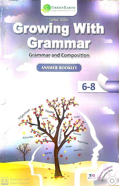 Buy GROWING WITH GRAMMAR answer booklet of class 6-8 green earth Book ...