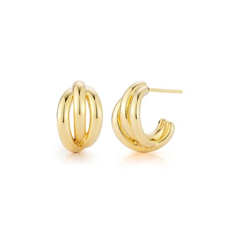 Gold Knot Huggie Earrings | 14k Gold | EF Collection — EF Collection®