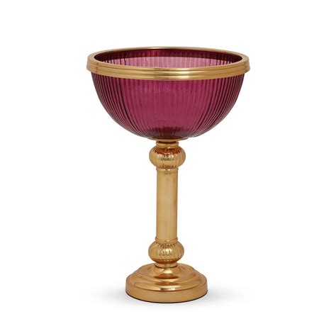 Shop Purple Ribbed Tall Glass Bowl - at Best Price Online in India