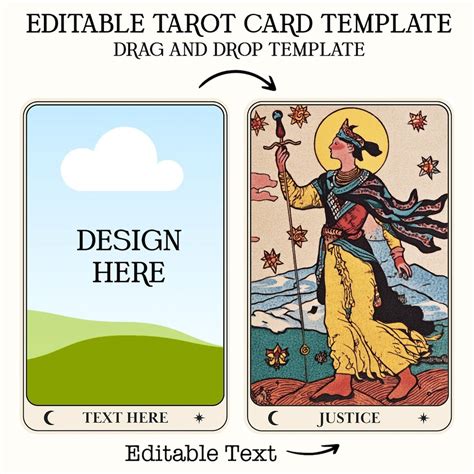 Tarot Card Editable Canva Template, Canva Tarot Template, Custom Tarot ...