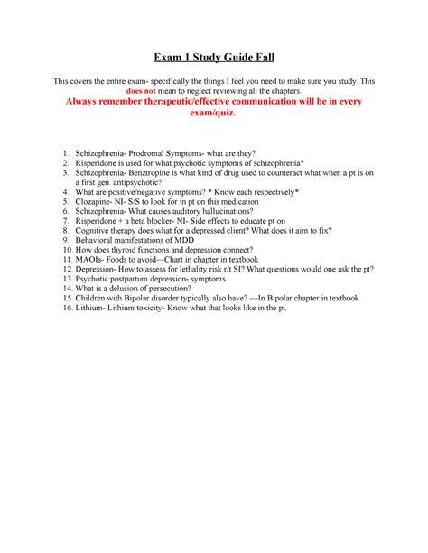 Image result for Exam Study Guide