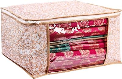 Perpetual Saree Organizer For Wardrobe - Foldable Saree Covers With Zip ...