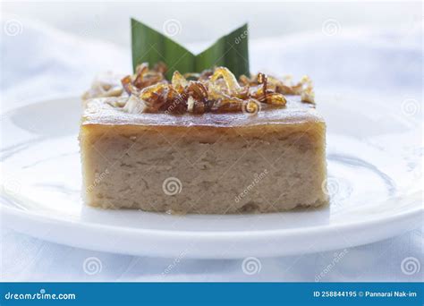 Thai Taro Custard or Kanom Mor Kang is Dessert on Topping Fried Onion ...