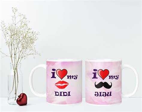 Buy NH10 DESIGNS I Love My Didi Jiju Printed Couple Coffee Mug for ...