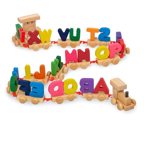 Buy Neotea Wooden Alphabet Letters Train A-Z English Vocabulary ...