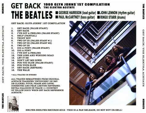 100 greatest bootlegs: #25 BEATLES - Get Back acetate 1969 (Flac)