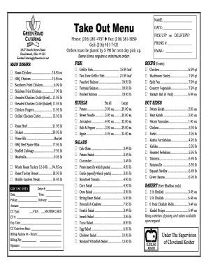 Fillable Online greenroadsynagogue Take Out Menu - Green Road Synagogue ...