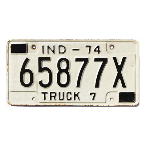 1974 Indiana Truck License Plate #65877X | Best Old IN Plate