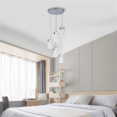 KAIQI Modern LED Pendant Light with Glass Shade, 5 Light India | Ubuy