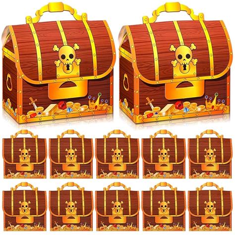 Chinco Treasure Treat Chest Boxes Cardboard Pirate Treasure Chest Party ...