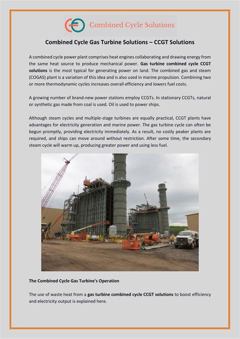 PPT - Combined Cycle Gas Turbine Solutions – CCGT Solutions PowerPoint ...