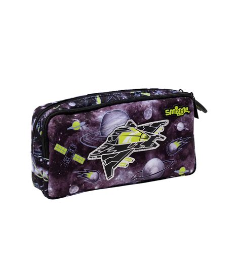 Smiggle Fly High Character Pocket Pencil Case Black, 3Y+