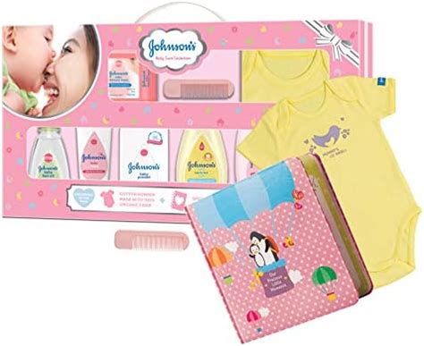 Johnson's Baby Newborn Gift Set with Organic Cotton Dress & Milestone ...