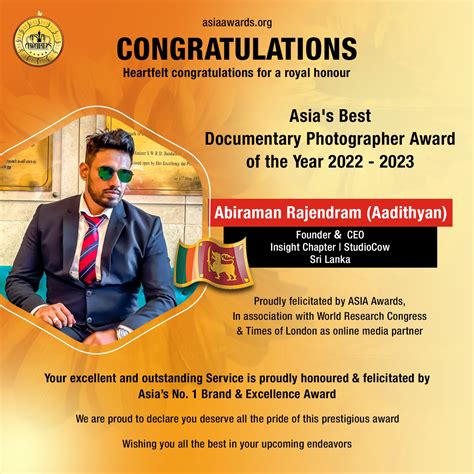 Abiraman Rajendram - Aadithyan Has bagged Asia's Best Documentary ...