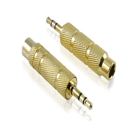 Аудио переходник GCR jack 35 mm-jack 635 mm M-F золотой VIVAVIA03 ...
