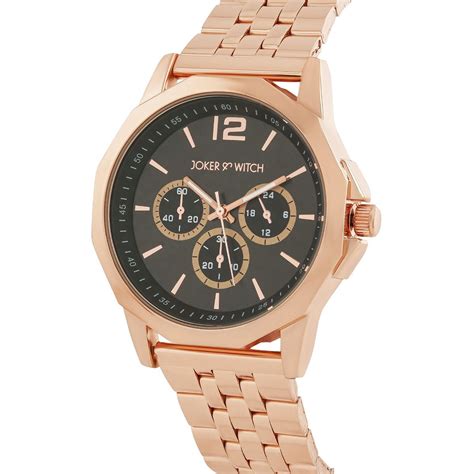 Buy Joker & Witch Daytona Black Dial Rose Gold Metallic Strap Online