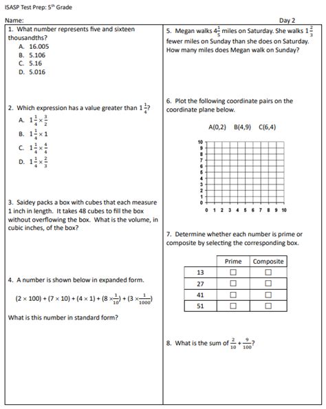 Iowa 5th Grade Math Test Prep; Print and Go for the ISASP! All ...