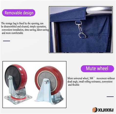Buy XIJIXILI Commercial Laundry Cart with 4 In Wheels Heavy Duty ...