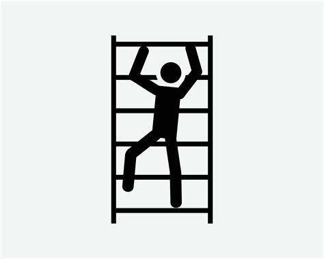 alpinismo escalera hombre escalada escalera persona arriba abajo palo figura negro blanco ...