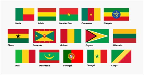 Red, Yellow, Green Flag: +30 Country Flags - Eggradients.com