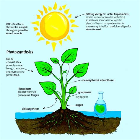 AI Images of Prompt: Photosynthesis: - Diagram: Show a Plant With Sunlight Hitting Its Leaves ...