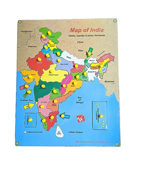 TRIANGLE Maps Wooden Puzzle for 24 To 48 Months, Multicolour : Amazon ...