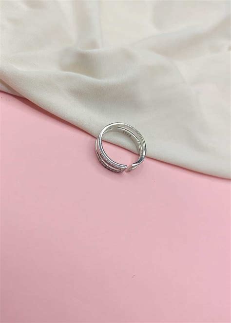 Band Style Mother Of Pearl Women Adjustable Finger Ring