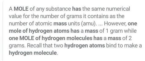 why onemole of hydrogen molecules and one mole of H-atoms have ...